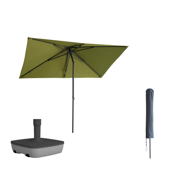 Kopu ® leon parasol rechthoek 150x250cm met hoes en voet balkonparasol olijf 2938330 large