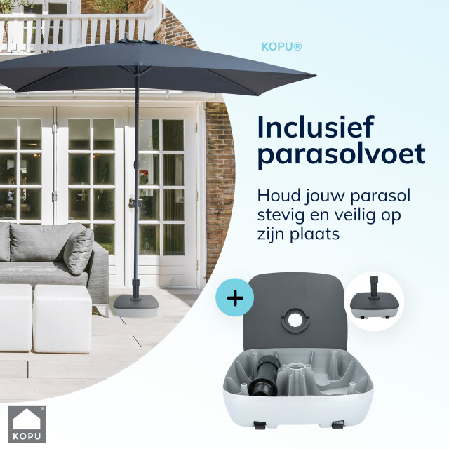 Kopu ® sevilla parasol rechthoek 200x300 cm met hoes en voet 2938549 large