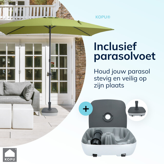 Kopu ® sevilla parasol rechthoek 200x300 cm met hoes en voet olijf 2938547 large
