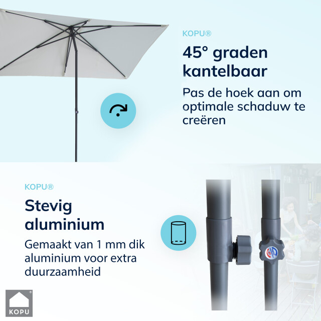 Kopu ® leon parasol rechthoek 150x250 cm met hoes en voet creme 2938260 large