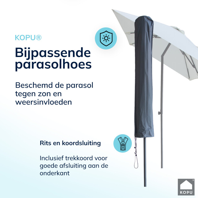 Kopu ® leon parasol rechthoek 150x250 cm met hoes en voet creme 2938260 large