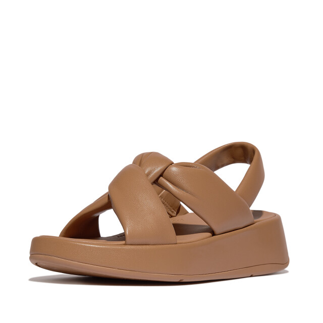 FitFlop F-mode knot soft-leather flatform b/strap sandals IX9 large