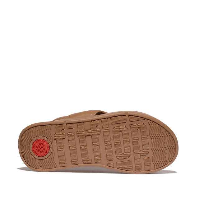 FitFlop F-mode knot soft-leather flatform b/strap sandals IX9 large