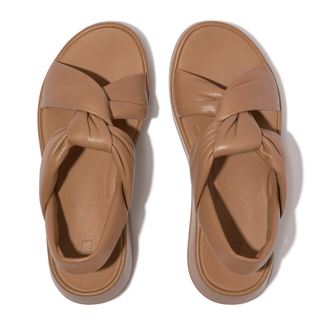 FitFlop F-mode knot soft-leather flatform b/strap sandals IX9 large