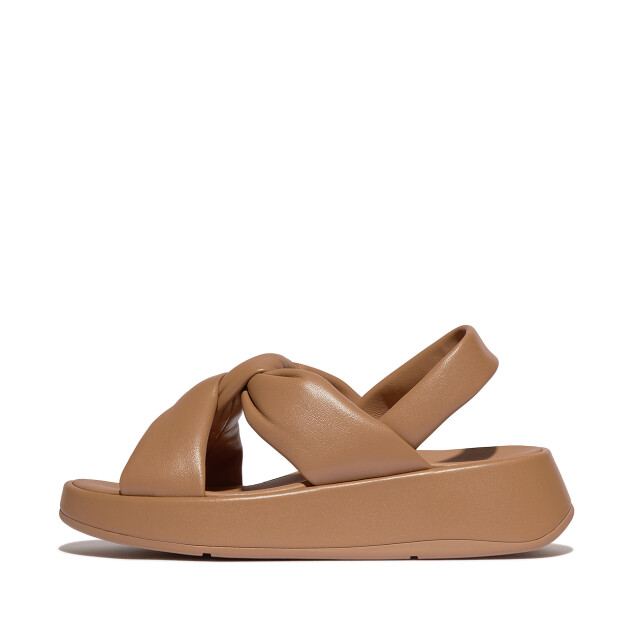 FitFlop F-mode knot soft-leather flatform b/strap sandals IX9 large