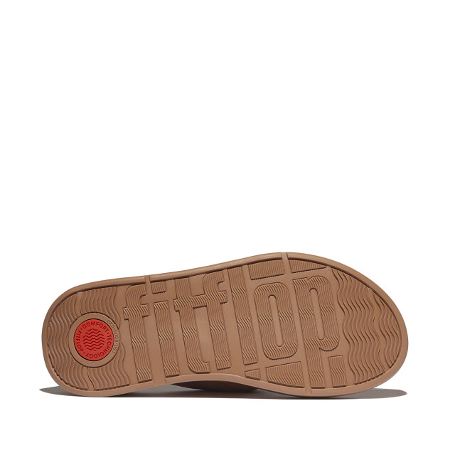FitFlop F-mode knot soft-leather flatform toe-post sandals IY1 large