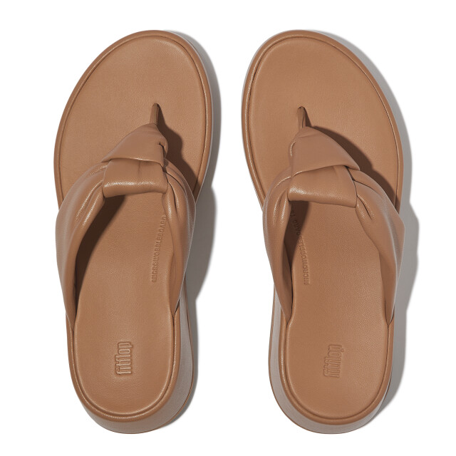 FitFlop F-mode knot soft-leather flatform toe-post sandals IY1 large