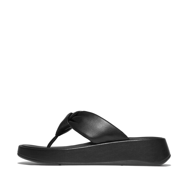 FitFlop F-mode knot soft-leather flatform toe-post sandals IY1 large