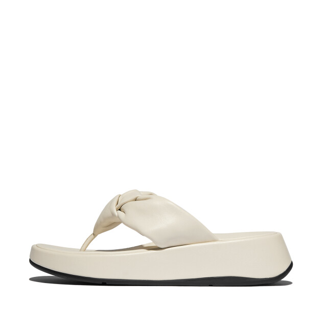 FitFlop F-mode knot soft-leather flatform toe-post sandals IY1 large