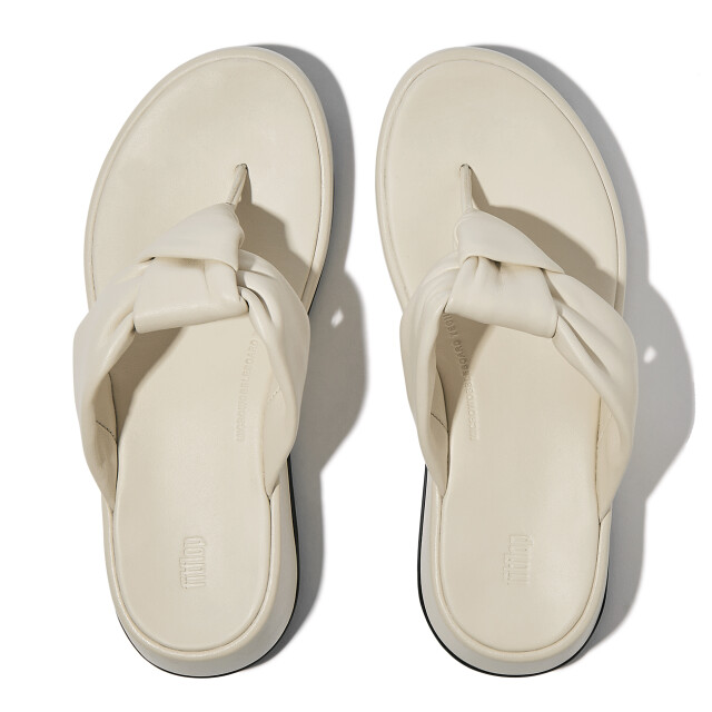 FitFlop F-mode knot soft-leather flatform toe-post sandals IY1 large