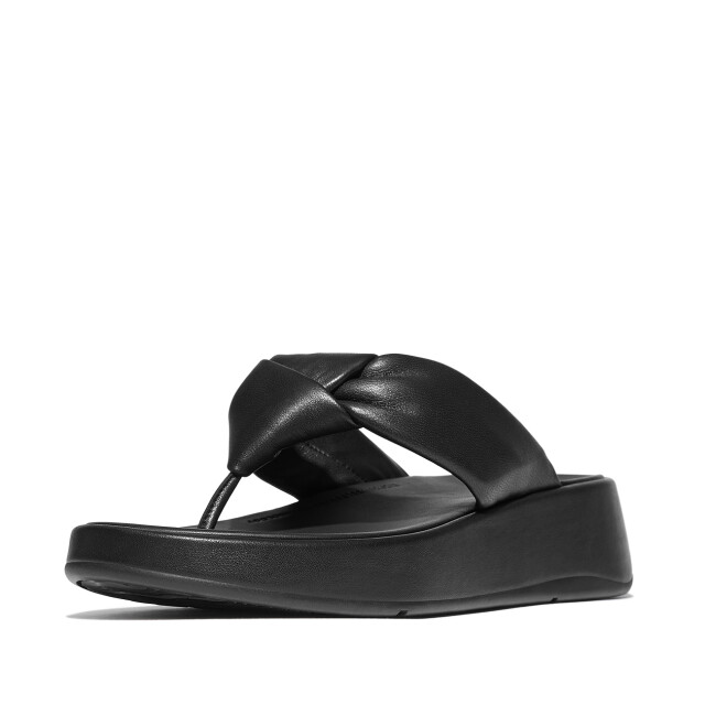 FitFlop F-mode knot soft-leather flatform toe-post sandals IY1 large