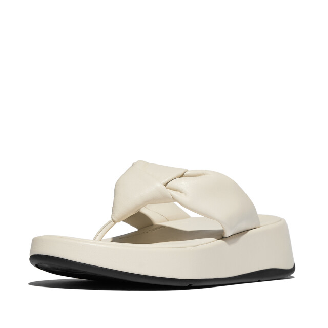 FitFlop F-mode knot soft-leather flatform toe-post sandals IY1 large