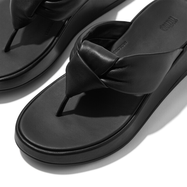 FitFlop F-mode knot soft-leather flatform toe-post sandals IY1 large