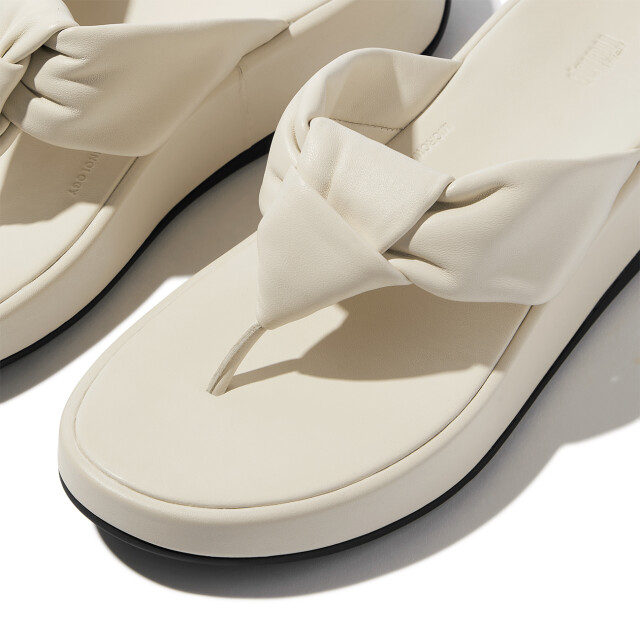 FitFlop F-mode knot soft-leather flatform toe-post sandals IY1 large
