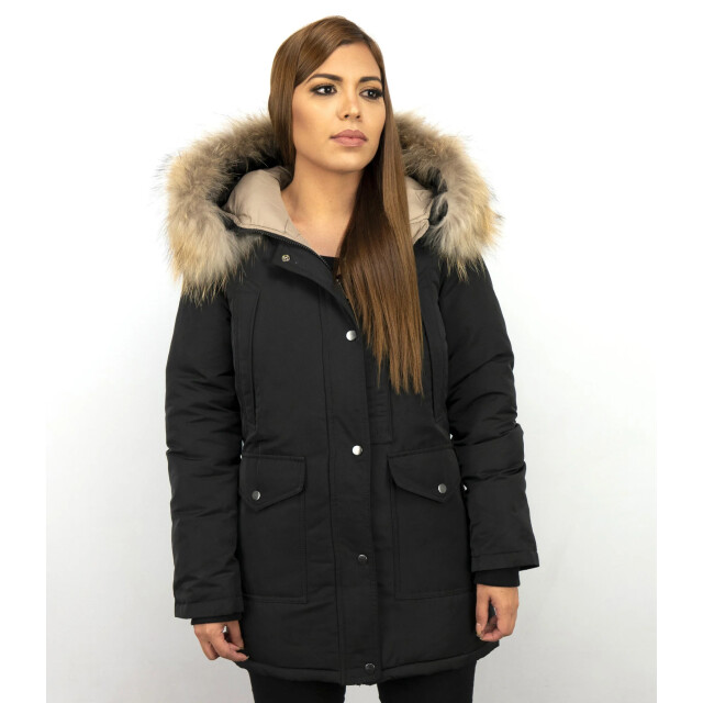 Gentile Bellini Parka jas met bontkraag DM8811-1 large