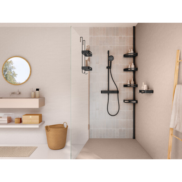 Casa di Elturo Set van 2 badkamer doucherek hoekplank rvs messing zwart 2835183 large
