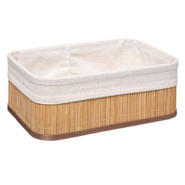 Casa di Elturo Set van 3 stuks opbergmanden bamboe wit – l: 30x20x12cm, m: 25x15x10cm, s: 2789353 large