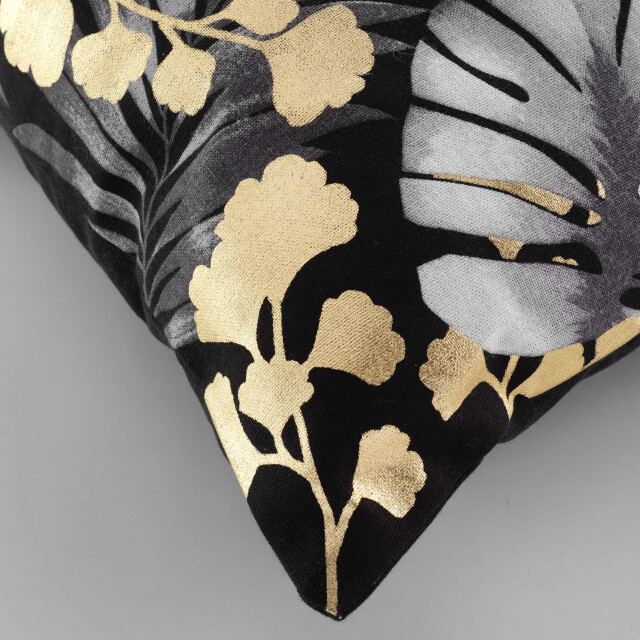 Casa di Elturo Kussen flowers – zwart – goud – 40 x 40 cm (incl. vulling) 2833579 large