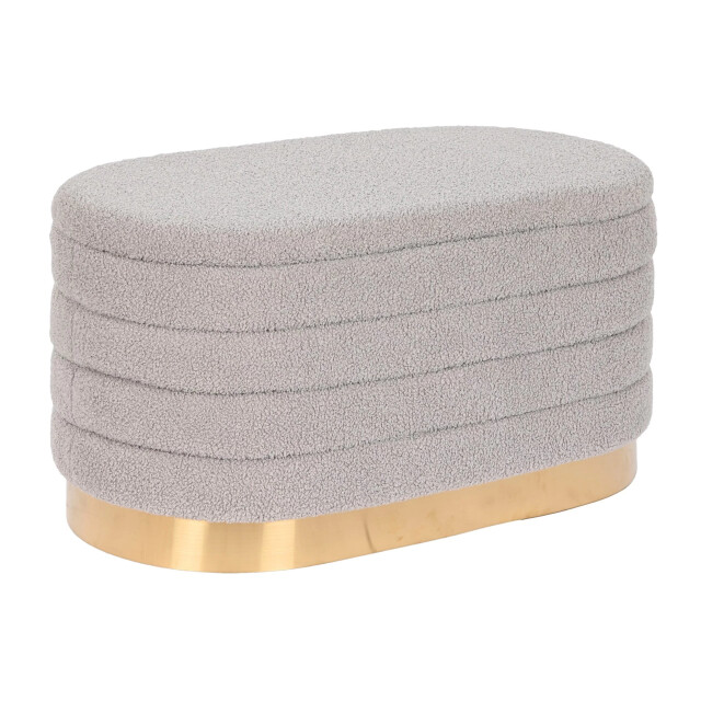 Casa di Elturo Bank poef teddy met opbergruimte goudkleurige bies - l80 x b40 x h42 2837974 large