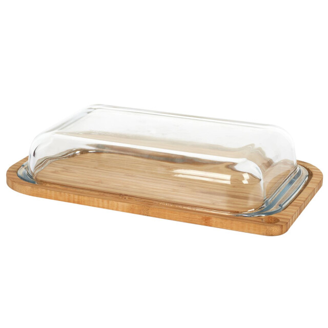 Casa di Elturo Serveerplank met stolp bamboe basis en glazen deksel l28 x b17,1 x h5 cm 3040490 large