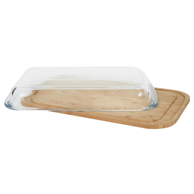 Casa di Elturo Groot serveerplank met stolp bamboe basis en glazen deksel 41,4 x 25,5 x 5,7 3040489 large