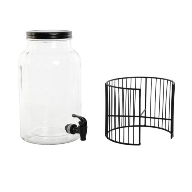 Casa di Elturo Glazen dispenser met metalen onderstel en tapkraan 5,5l - 2837973 large