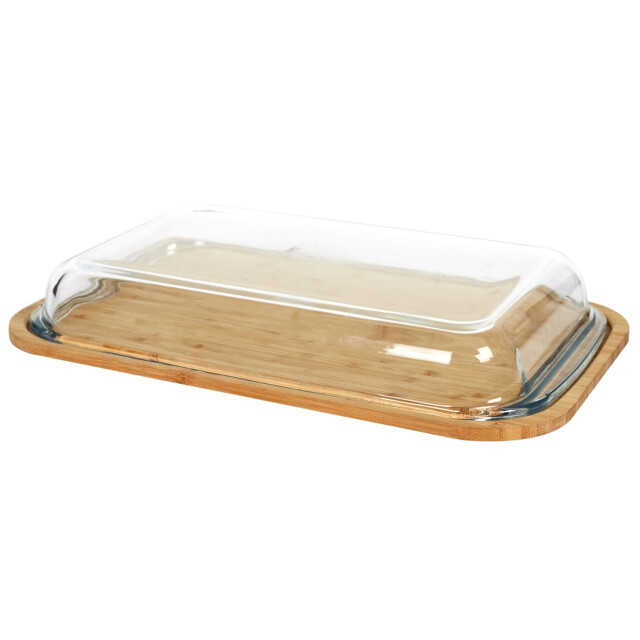 Casa di Elturo Groot serveerplank met stolp bamboe basis en glazen deksel 41,4 x 25,5 x 5,7 3040489 large