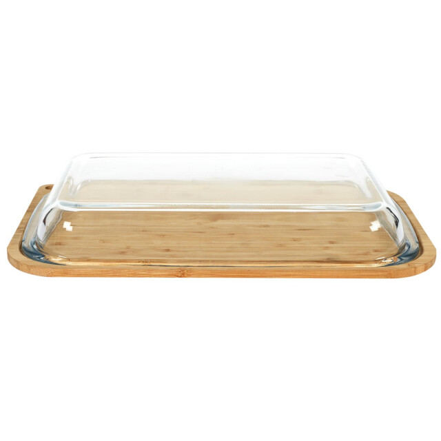 Casa di Elturo Groot serveerplank met stolp bamboe basis en glazen deksel 41,4 x 25,5 x 5,7 3040489 large