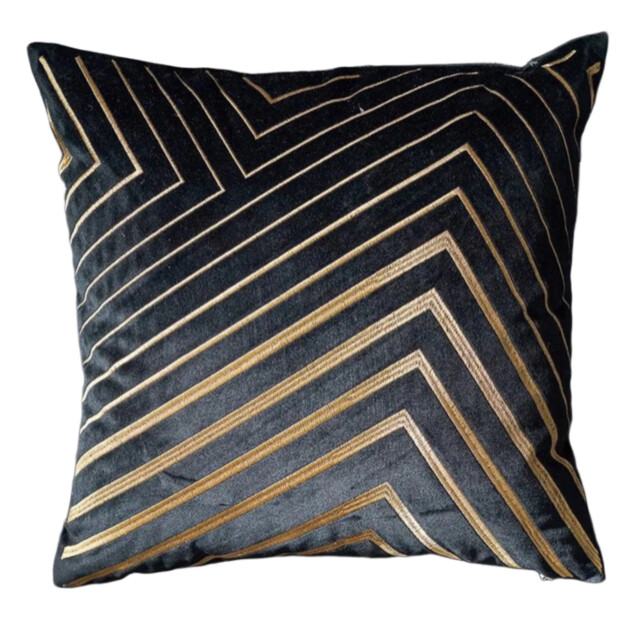 Casa di Elturo Velvet kussen glam lines - goud 45 x 45 cm (incl. vulling) 2846135 large