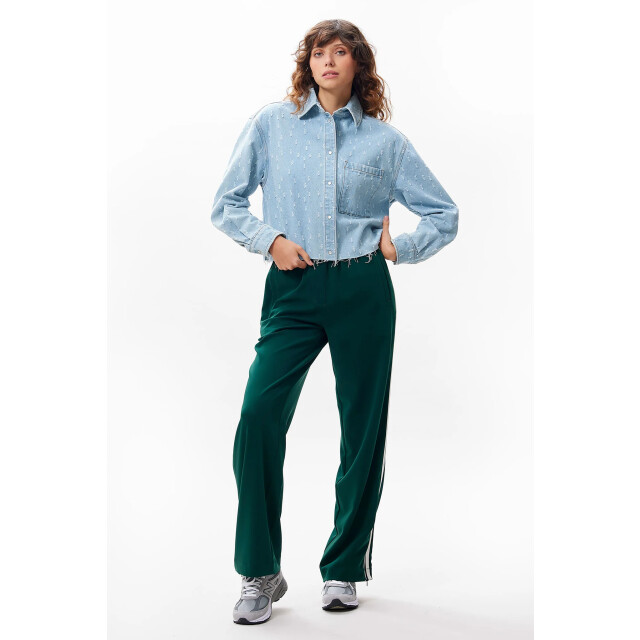 Catwalk Junkie 2502012603 denim blouse with textured fabric 2502012603 Denim blouse with textured fabric large