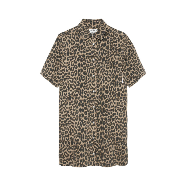 Catwalk Junkie 2502013403 denim dress with leopard pattern 2502013403 Leopard denim dress large