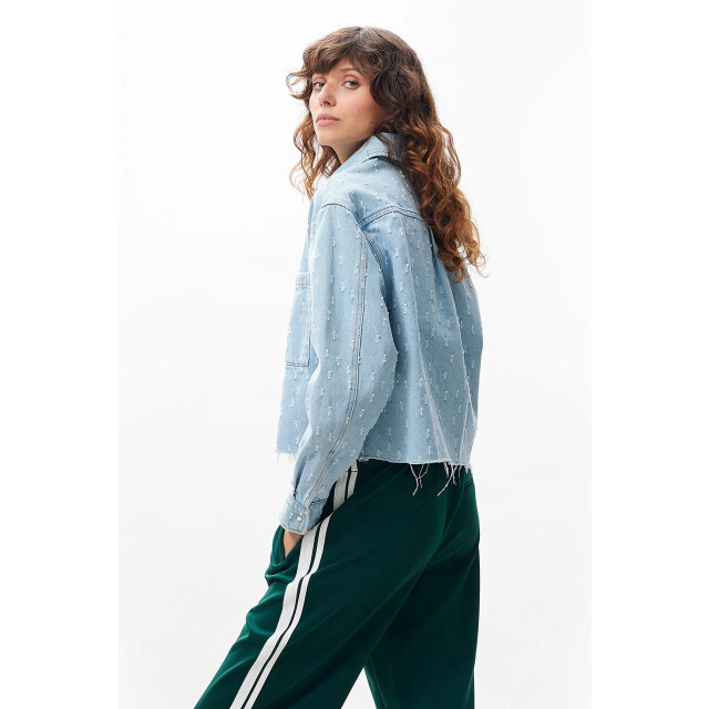 Catwalk Junkie 2502012603 denim blouse with textured fabric 2502012603 Denim blouse with textured fabric large