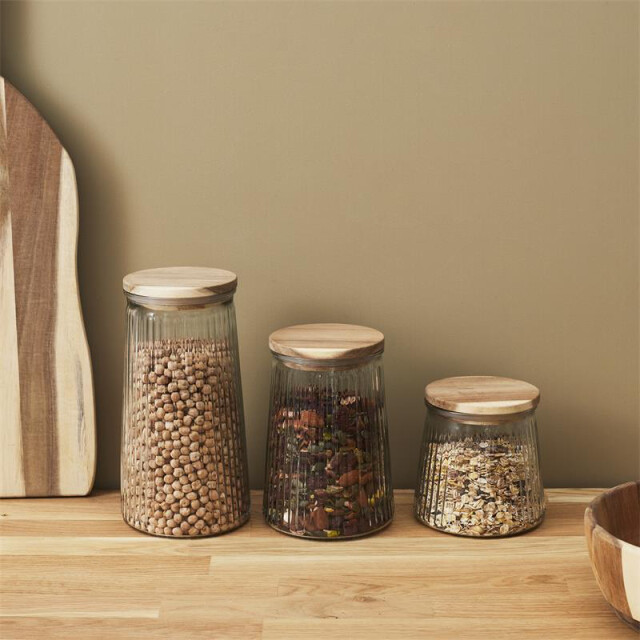 Casa di Elturo Glazen voorraadpot met acaciahouten deksel 65 cl luchtdicht 3037736 large