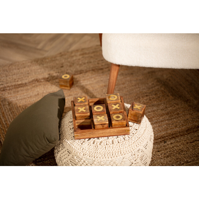 Casa di Elturo Deco object tic tac toe in kistje hout goud/ l23 x b23 x h7 cm 2837976 large