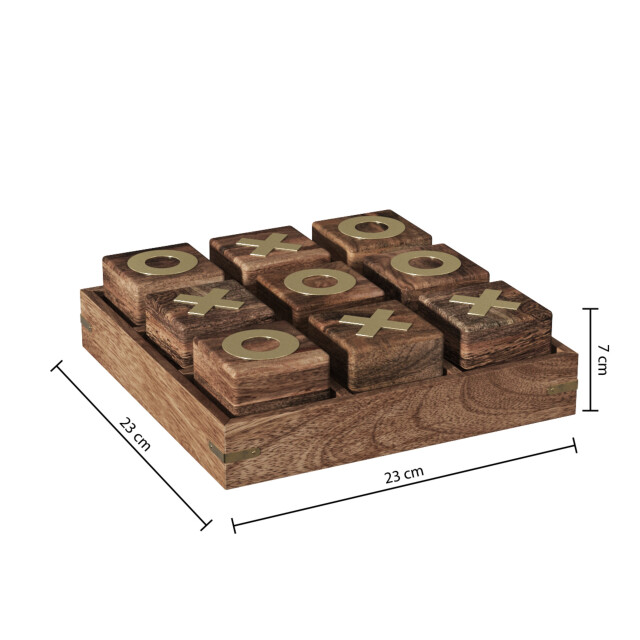 Casa di Elturo Deco object tic tac toe in kistje hout goud/ l23 x b23 x h7 cm 2837976 large