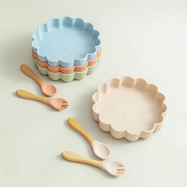 Casa di Elturo Siliconen diner set lion bordje en bestek 2762511 large