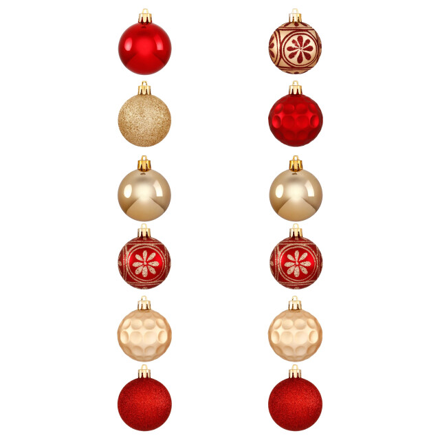 Casa di Elturo Breukvaste kerstballen set goud/ Ø 7 cm 12-delig 1624700 large