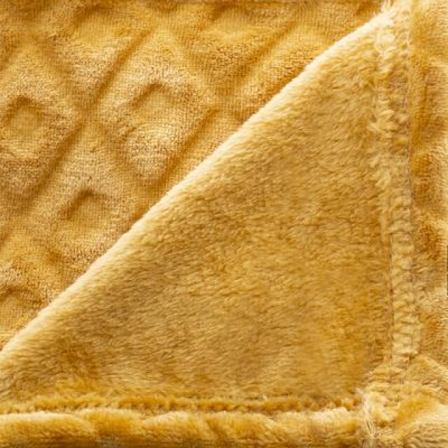 Casa di Elturo Flanellen fleece plaid cubic oker l 125 x 150 cm 1358756 large