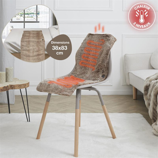 Casa di Elturo Usb verwarmd stoelkleed voor stoel met 3 warmtestanden draadloos infrarood 3037740 large