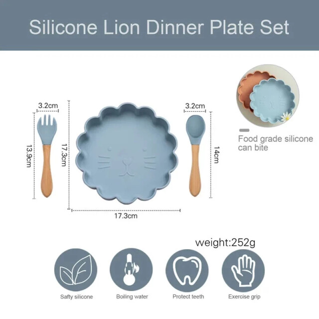 Casa di Elturo Siliconen diner set lion bordje en bestek 2762511 large