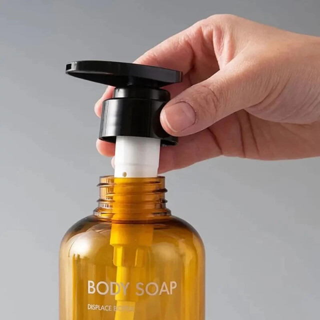 Casa di Elturo Set van 3 navulbare fles met pomp – oker – 500ml – voor shampoo, 2853481 large