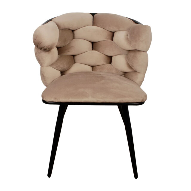 Casa di Elturo Velvet eetkamerstoel big wave sand white 2712125 large
