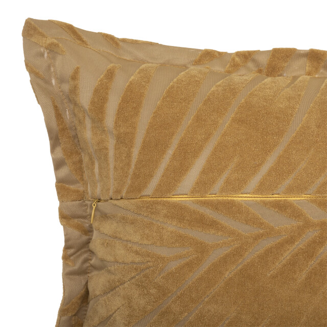Casa di Elturo Velvet sierkussen leaf 3d reliëf – oker – 45 x 45 cm – (inclusief vulling) 2171482 large
