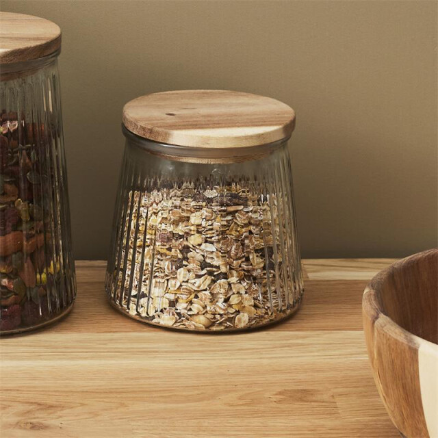 Casa di Elturo Glazen voorraadpot met acaciahouten deksel 65 cl luchtdicht 3037736 large