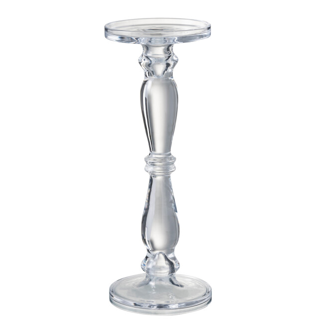 J-Line kandelaar/kaarshouder leti glas large 13x13x35.5cm 3066154 large