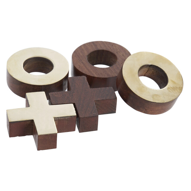 Casa di Elturo Deco object tic tac toe in kistje hout goud/ l23 x b23 x h7 cm 2837976 large