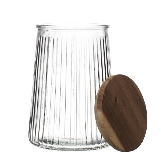 Casa di Elturo Glazen voorraadpot met acaciahouten deksel 95 cl luchtdicht 3037735 large