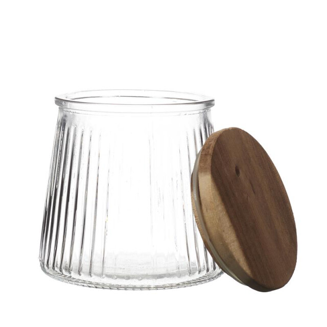 Casa di Elturo Glazen voorraadpot met acaciahouten deksel 65 cl luchtdicht 3037736 large