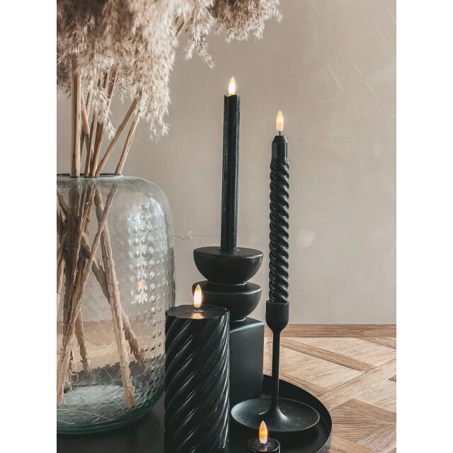 Casa di Elturo Led dinerkaars geribbeld 23 cm - 3d vlam 2 stuks 2799517 large