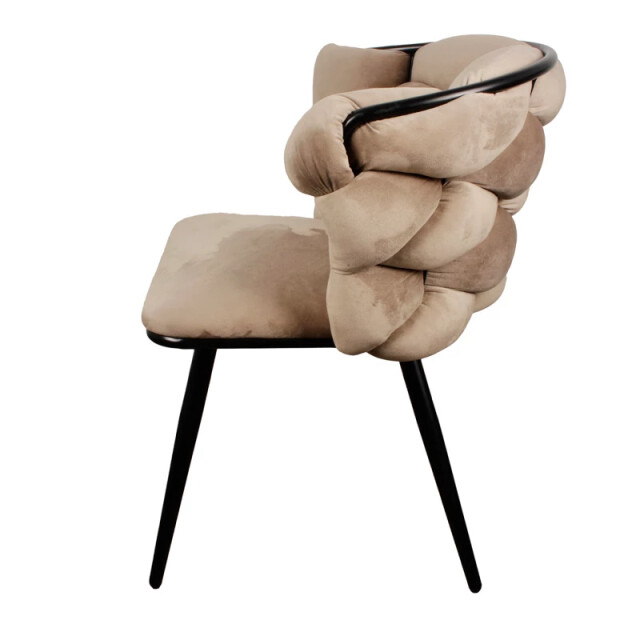 Casa di Elturo Velvet eetkamerstoel big wave sand white 2712125 large